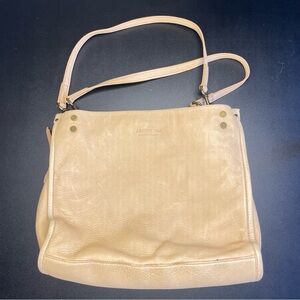 American Leather Cream Shoulder Bag